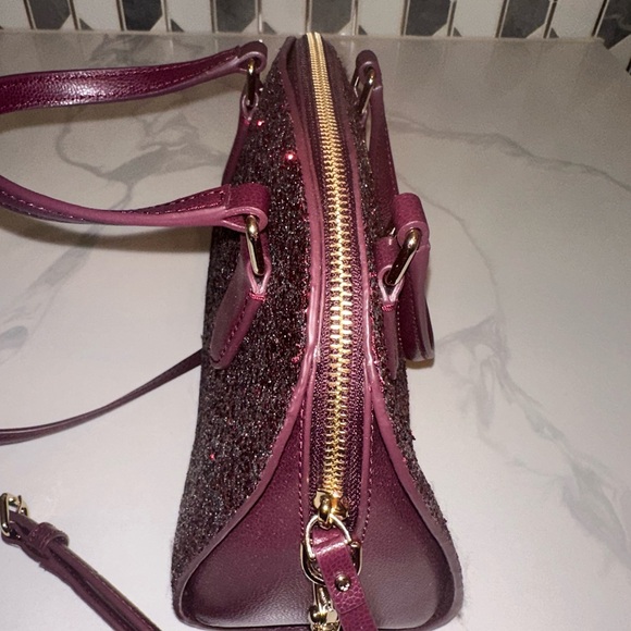 Kate Spade Red Glitter Dome Satchel Crossbody Bag - Picture 5 of 8